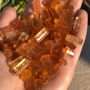 Natural Imperial Topaz Crystal: Raw Orange Stone for Jewelry Making 1.5-2g (13-18mm)