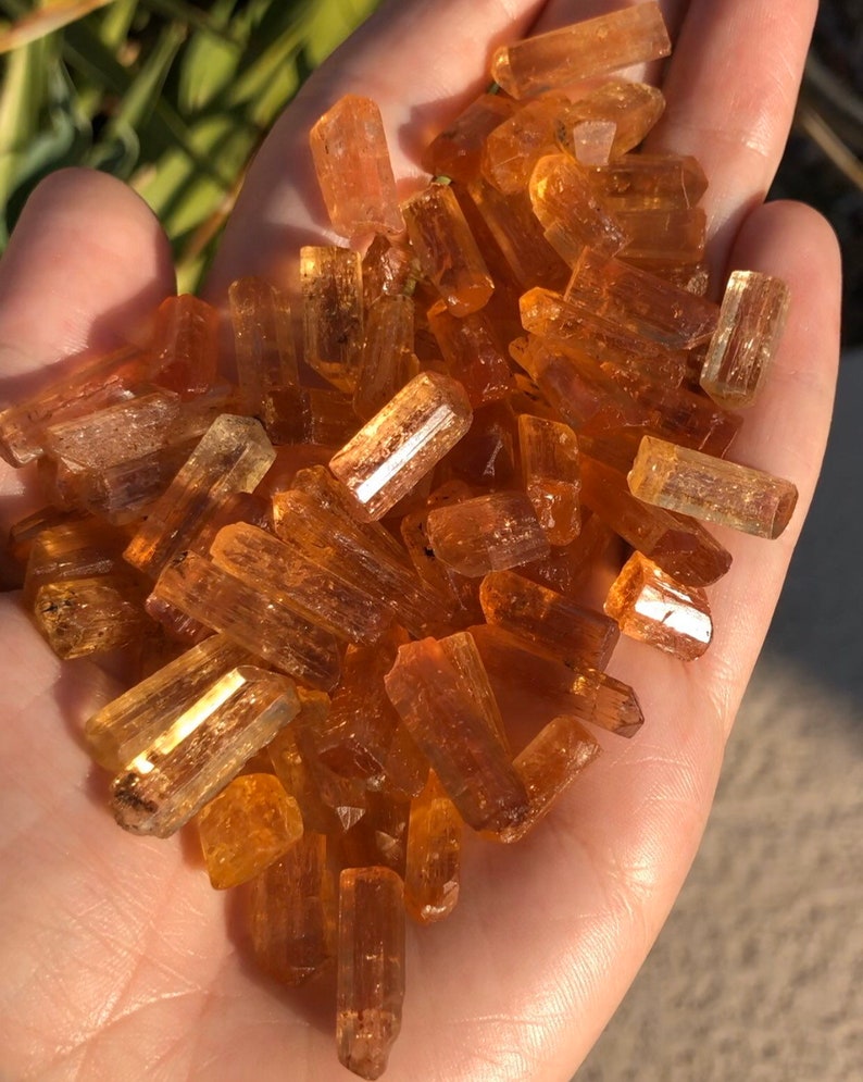 Natural Imperial Topaz Crystal: Raw Orange Stone for Jewelry Making 1.5-2g (13-18mm)