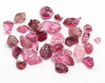 Pink Tourmaline rough raw crystal stones from Malkhan, Russia - 60ct / 5-14mm (1-4) rubellite