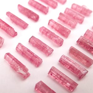 Pink Tourmaline crystal - Rubellite natural raw gem stone mineral specimen science gift structure minerals