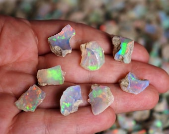 Opal Raw Stone - Welo Fire Opal Natural Crystal Chips from Ethiopia - by the gram