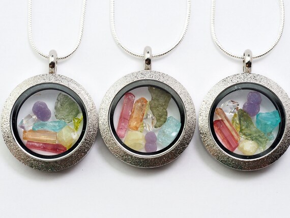 Floating gemstone best sale locket