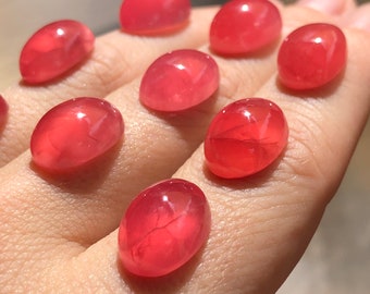 ONE Rhodochrosite cabochon oval polished stone from Argentina - 15x12mm / appx 12-14ct each