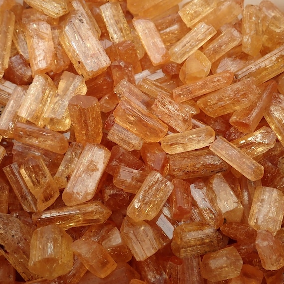 Natural Imperial Topaz Crystal: Raw Orange Stone for Jewelry Making