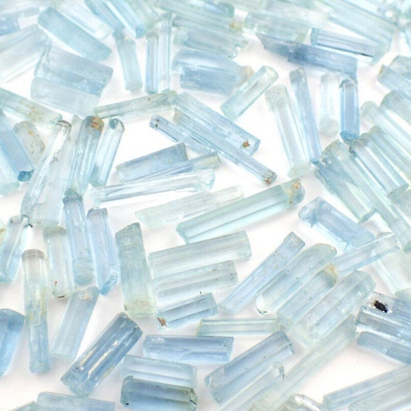 1gm Aquamarine stones from Vietnam - appx. 2-4 pc per gram / appx. 1/2"-1" or 10-23mm / 5ct or 1gm -