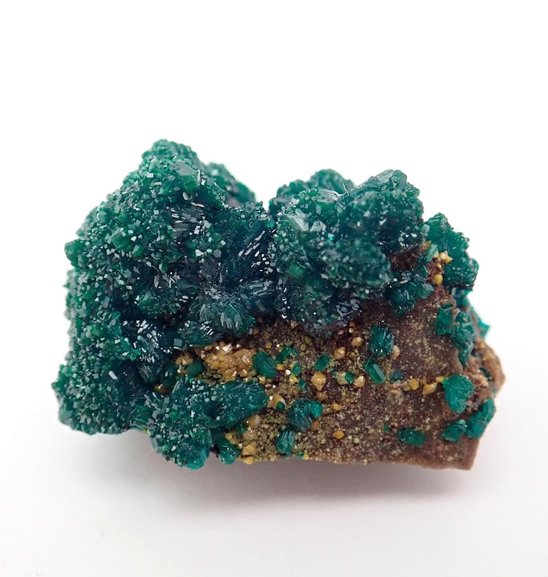 t15off DRC Dioptase with Mimetite from Tantara mine F65334 27gm 37mm x 32mm x 24mm