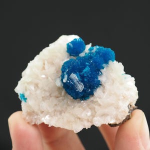 Cavansite crystals with Stilbite on matrix from Wagholi, India - 49mm x 43mm x 40mm (PC - 6) structure minerals