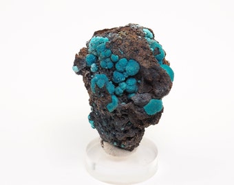 Chrysocolla on matrix crystal mineral specimen from Planet mine, Arizona, USA - 38x30x24mm (F95602) 2023 structure minerals