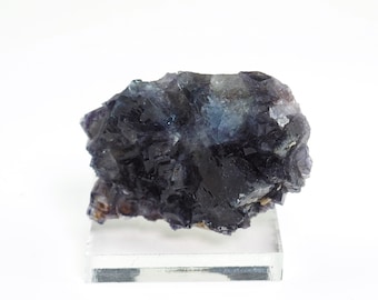 Fluorite crystal cluster from Yindu mine, China purple blue specimen - 38mm x 28mm x 18mm (F96619) structure minerals