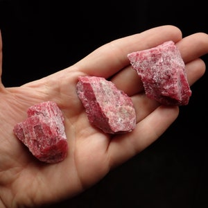 ONE Rhodonite raw stone from Brazil select your size pink natural rough stones 50-60gm / 38-58mm