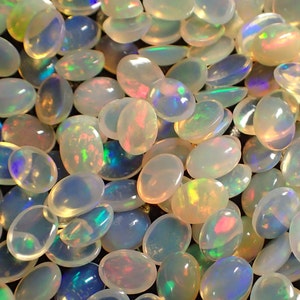 ONE Opal cabocohon from Ethiopia fire flash oval polished stone loose natural birthstone image 2