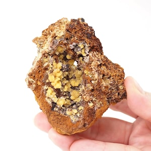 Mimetietkristallen met hemimorfiet op matrix uit de Ojuela-mijn, Mapimi, Mexico (F4827-8)