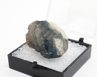 Blue Apatite crystal natural stone thumbnail perky box included (TN2135) structure minerals