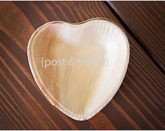 6 Eco-gecko Sustainable 4" Heart Shaped Palm Leaf Bowl