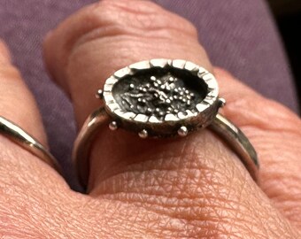 Modern Artisan Ring, Delicate Reticulated Silver,  Granulation Ring, Silversmith Jewelry, gift for her, made in USA