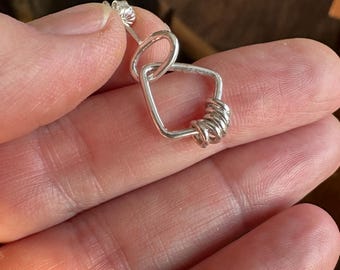 STERLING Silver Fidget Earrings, post/studs, geometric jewelry, gift for him or her,