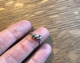 Size 4, Knotted,Solid sterling silver Ring, everyday jewelry, artisan twisted knot ring, gift for her, metalsmith rings