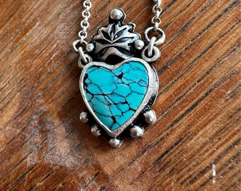 Heart STERLING SILVER necklace, artisan jewelry, gift for her