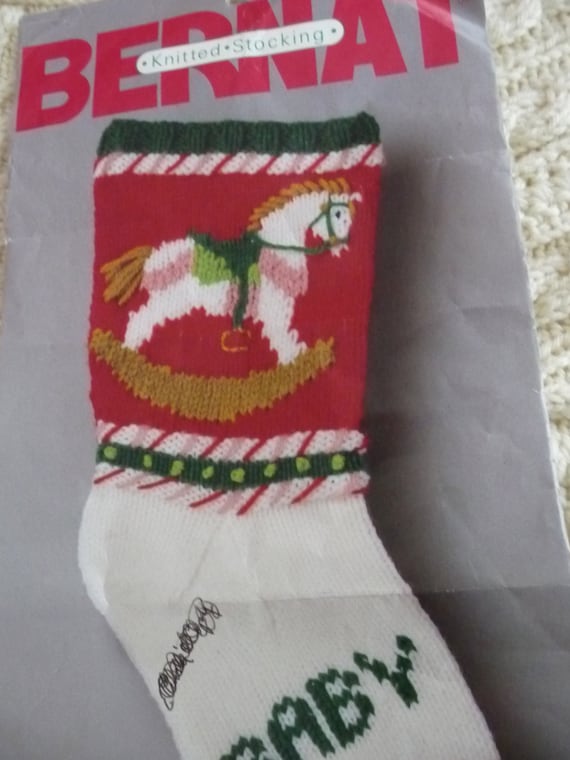 Vintage Knit Christmas Santa Stocking Pattern COPY Rocking Etsy