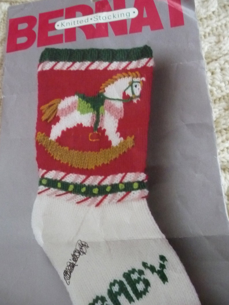 Vintage Knit Christmas Santa Stocking Pattern COPY Rocking Etsy