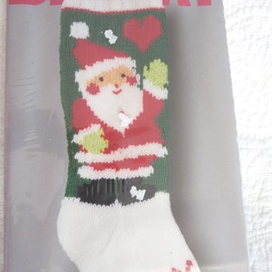 ONE Vintage Knit Christmas Santa Stocking Pattern COPY from the 60&#39;s 70&#39;s Santa with Heart