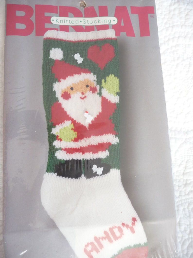 ONE Vintage Knit Christmas Santa Stocking Pattern COPY from | Etsy