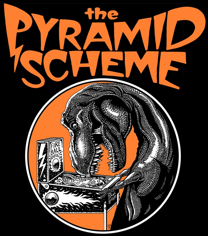 Pyramid Scheme T Rex Pinball T Shirt image 1