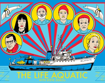 THE LIFE AQUATIC Screen Printed Poster