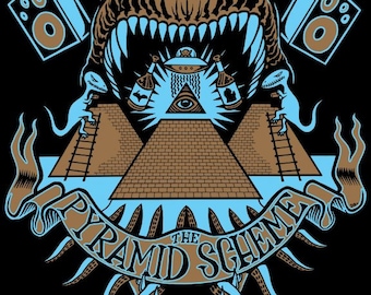 Pyramid Scheme T Rex Logo