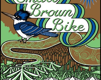 Small Brown Bike Screen Printed Poster
