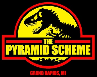 Pyramid Scheme Jurassic T Shirt Design