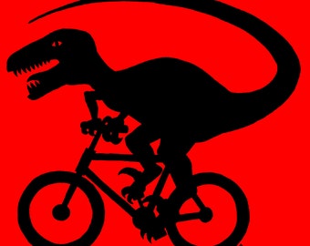 Dinocycle Black on Red American Apparel