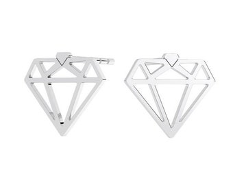 Sterling Silver Diamond Laser Cut Earrings