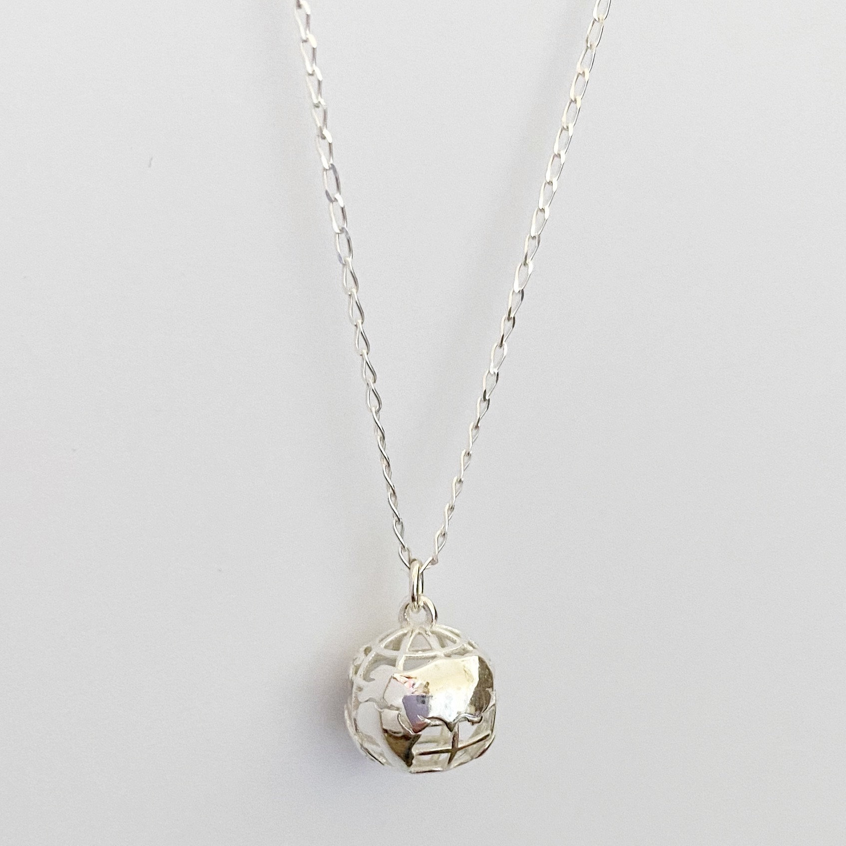 Sterling Silver Globe Pendant - Etsy