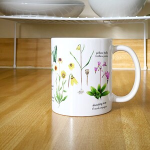 Wildflower ceramic mug - 11 or 15 oz - flower mug - botanical mug - gift for her - nature lover