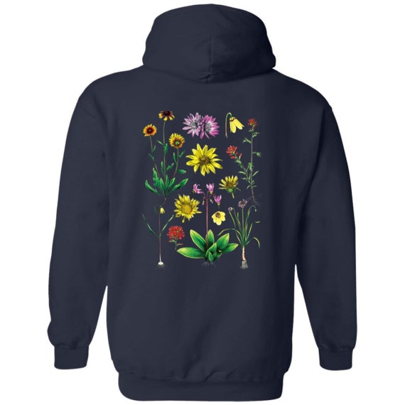 【AAKAM】Flowers Zip-up Hoodie 2colors Japanese Cherry Blossom Zip Hoodie, Sakura Hoodie, Japanese