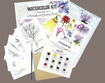Aquarell Grußkarten - Groß, Wildblumen