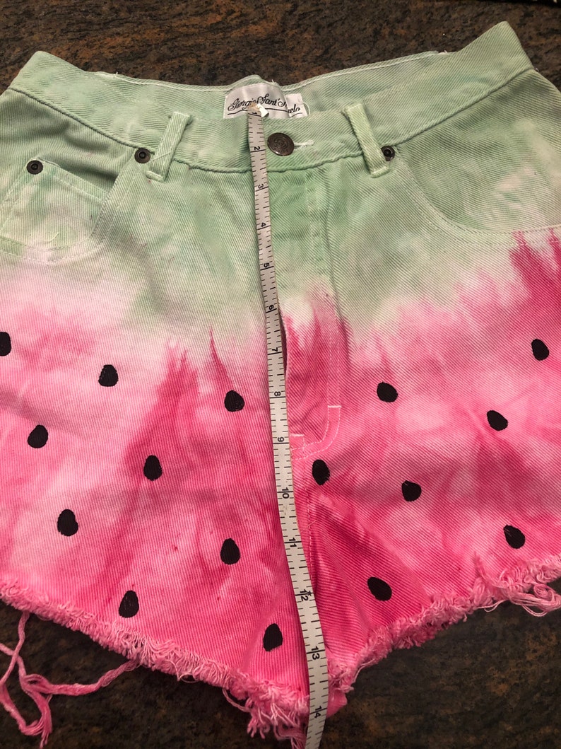 Watermelon dyed high wasted denim shorts size 27 Women\u2019s one of a kind