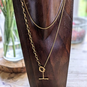 Gold Lariat Toggle Necklace, Long Drop Lariat Y Necklace, Layered Lariat Y Necklace, Statement T Bar Long Necklace, Gold Backless Necklace