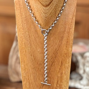 Collier à bascule argent lariat, long collier goutte lariat en Y, collier lariat en Y superposé, collier long barre en T tendance, collier dos nu