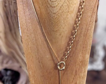 18K Gold Plated Geometric Lariat Y Necklace, Bare Back Necklace, Long Front or Backless Necklace, Adjustable Y Necklace, Gift for Her Women