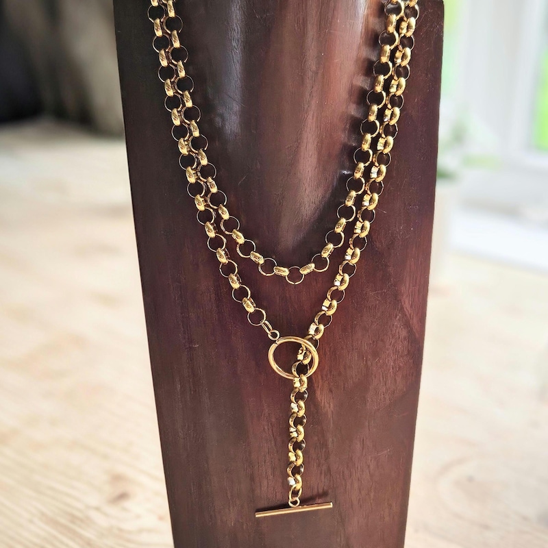 Long Chunky Drop Necklace - Etsy UK