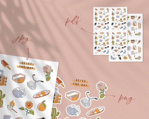 printable summer stickers planner stickers vsco stickers etsy australia
