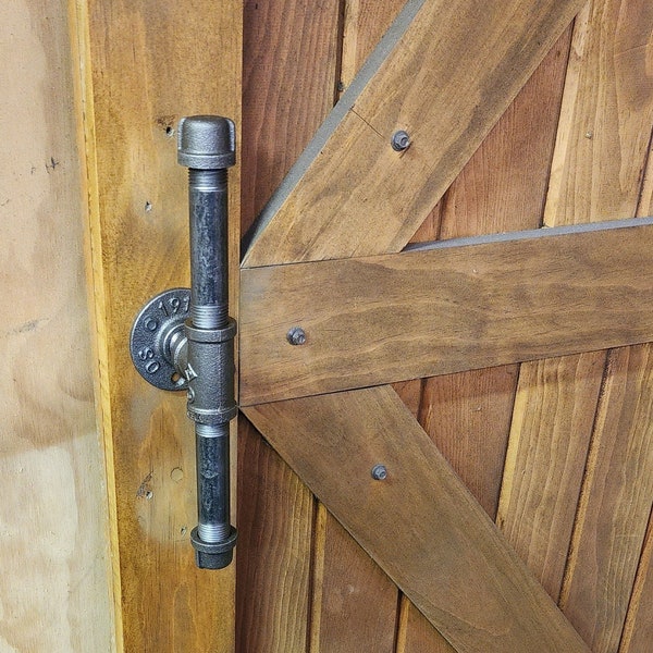 Industrial Pipe Door Handle | Barn Door Handle | Pipe Door Handle | Industrial Decor | SteamPunk Draw pull l Rustic l Count