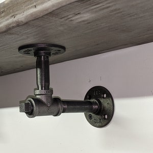 Pair Industrial Pipe Shelf brackets Industrial Decor, Made to order Multi color