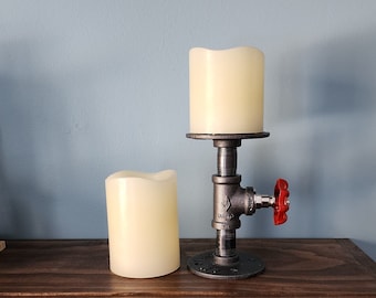 Industrial Pipe Candle Holders | Steampunk Industrial Modern | Rustic | Steel Pipe | Pipe Decor