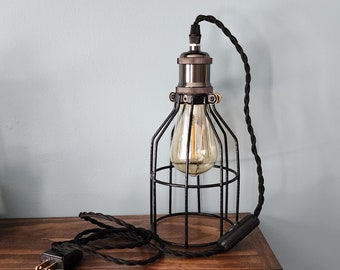 Industrial Steampunk Pendant Desk Lamp - Customizable & Unique - Free Shipping