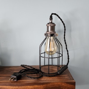 Industrial Steampunk Pendant Desk Lamp - Customizable & Unique - Free Shipping