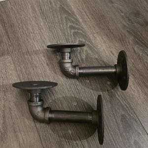 Pair Industrial Pipe Shelf brackets Industrial Decor Made to order Multi color