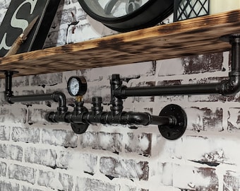 Industrial Pipe Shelf | Steampunk Shelf | Plumbing Shelf | NO WOOD INCLUDED